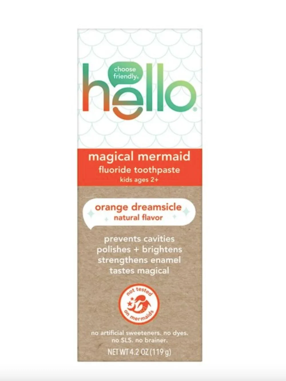 hello Magic Mermaid Fluoride Toothpaste - Orange Dreamsicle 4.2 oz